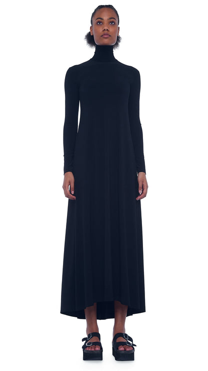 TURTLE LONG SWING DRESS Black | Norma Kamali Women