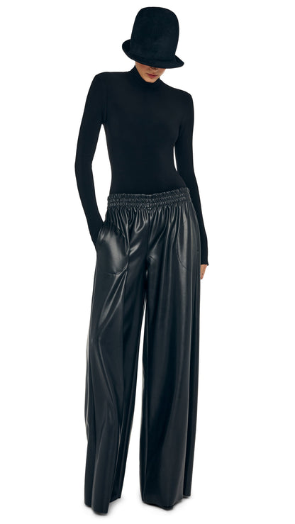 LONG SLEEVE TURTLE BODYSUIT Black | Norma Kamali Women