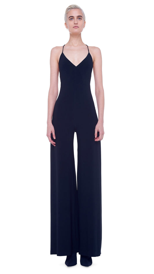 LOW BACK SLIP JUMPSUIT Black | Norma Kamali Women