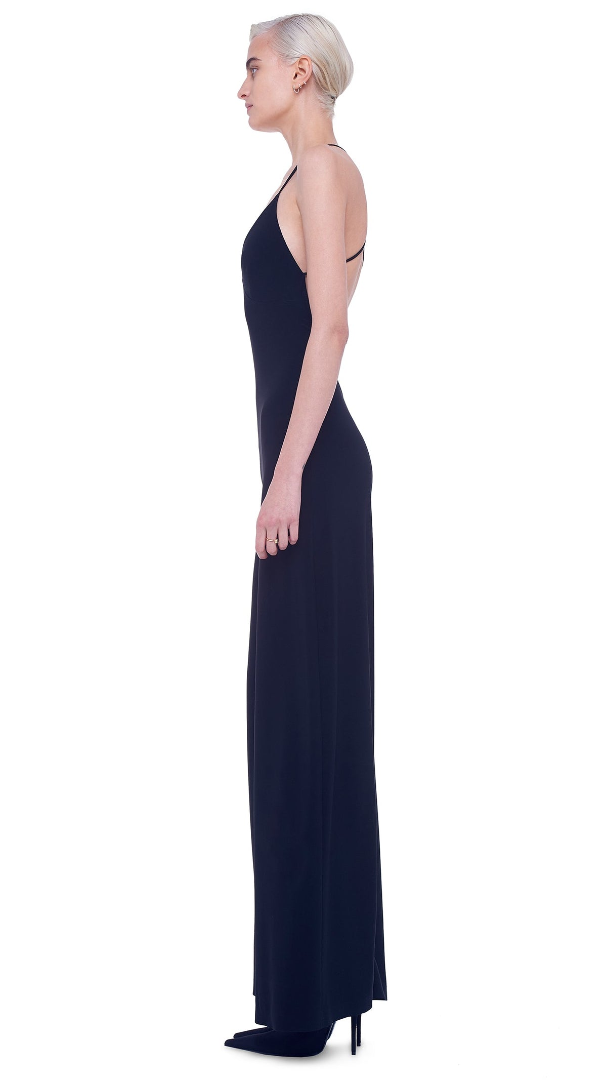 LOW BACK SLIP JUMPSUIT Black | Norma Kamali Women
