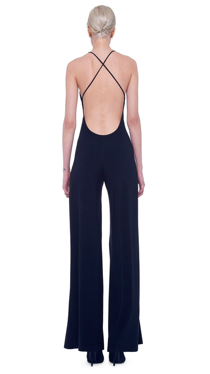 LOW BACK SLIP JUMPSUIT Black | Norma Kamali Women