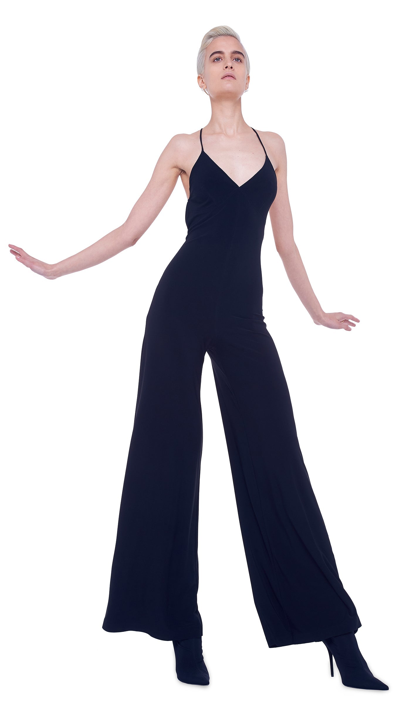 LOW BACK SLIP JUMPSUIT Black | Norma Kamali Women
