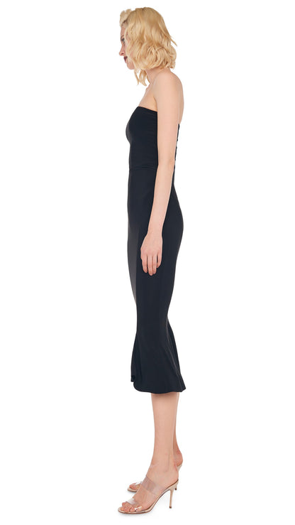 STRAPLESS FISHTAIL DRESS Black | Norma Kamali Women