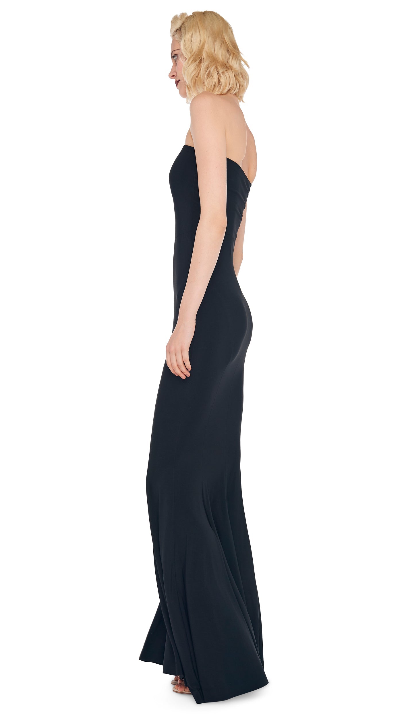 STRAPLESS FISHTAIL GOWN Black | Norma Kamali Women