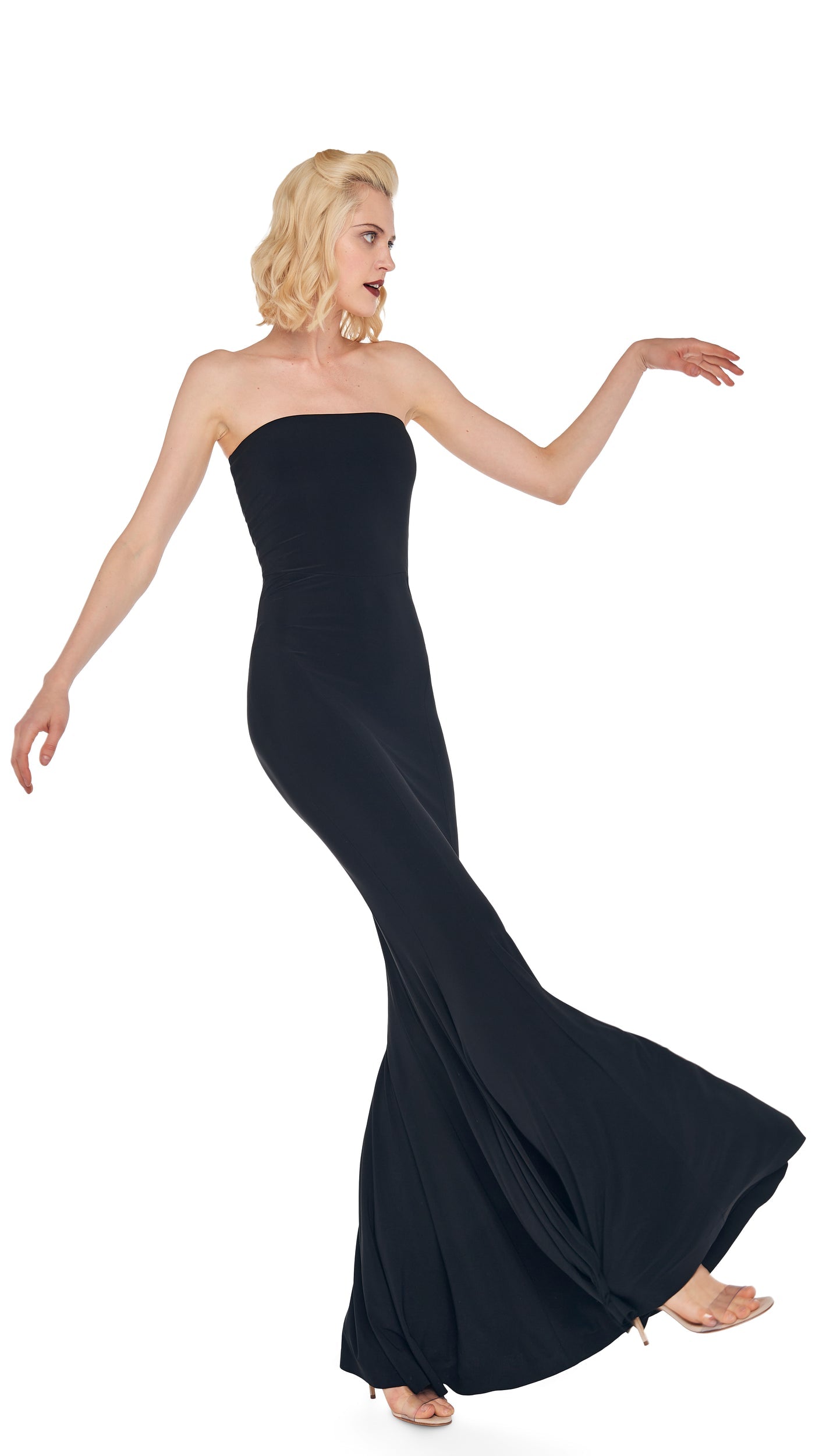 STRAPLESS FISHTAIL GOWN Black | Norma Kamali Women
