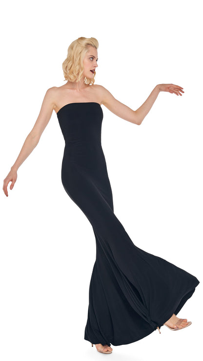 STRAPLESS FISHTAIL GOWN Black | Norma Kamali Women