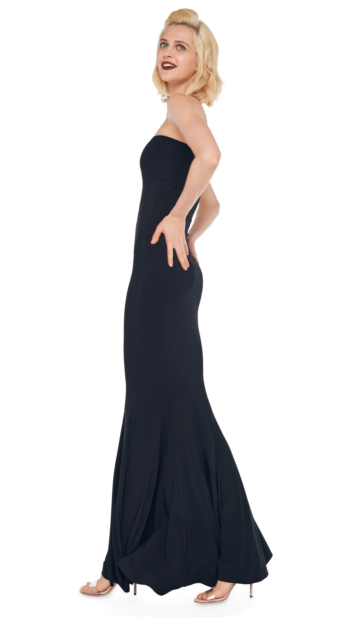 STRAPLESS FISHTAIL GOWN Black | Norma Kamali Women