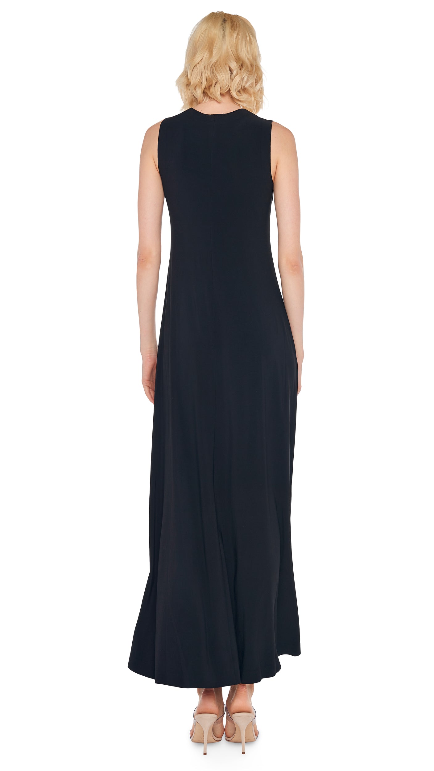 SLEEVELESS LONG SWING DRESS Black | Norma Kamali Women
