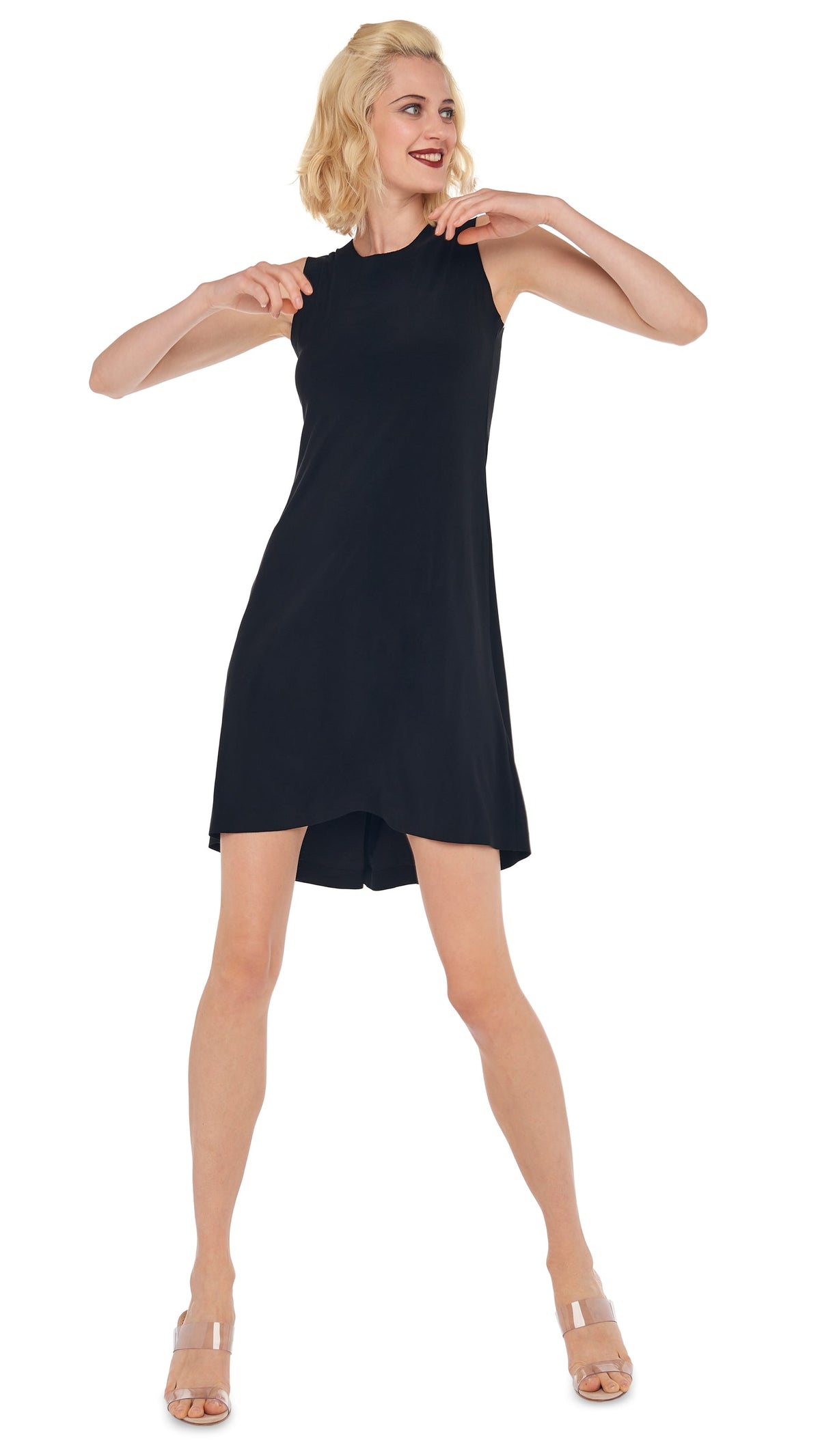 SLEEVELESS SWING DRESS Black | Norma Kamali Women