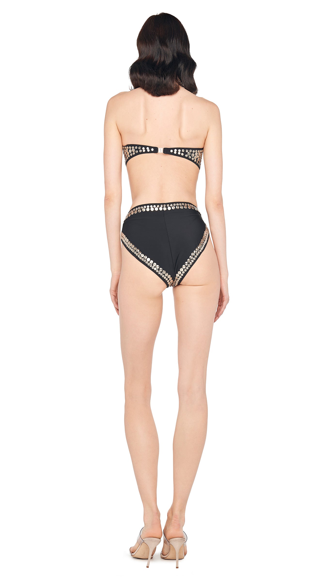 ALL OVER STUD SUNGLASS BRA Black | Norma Kamali Women