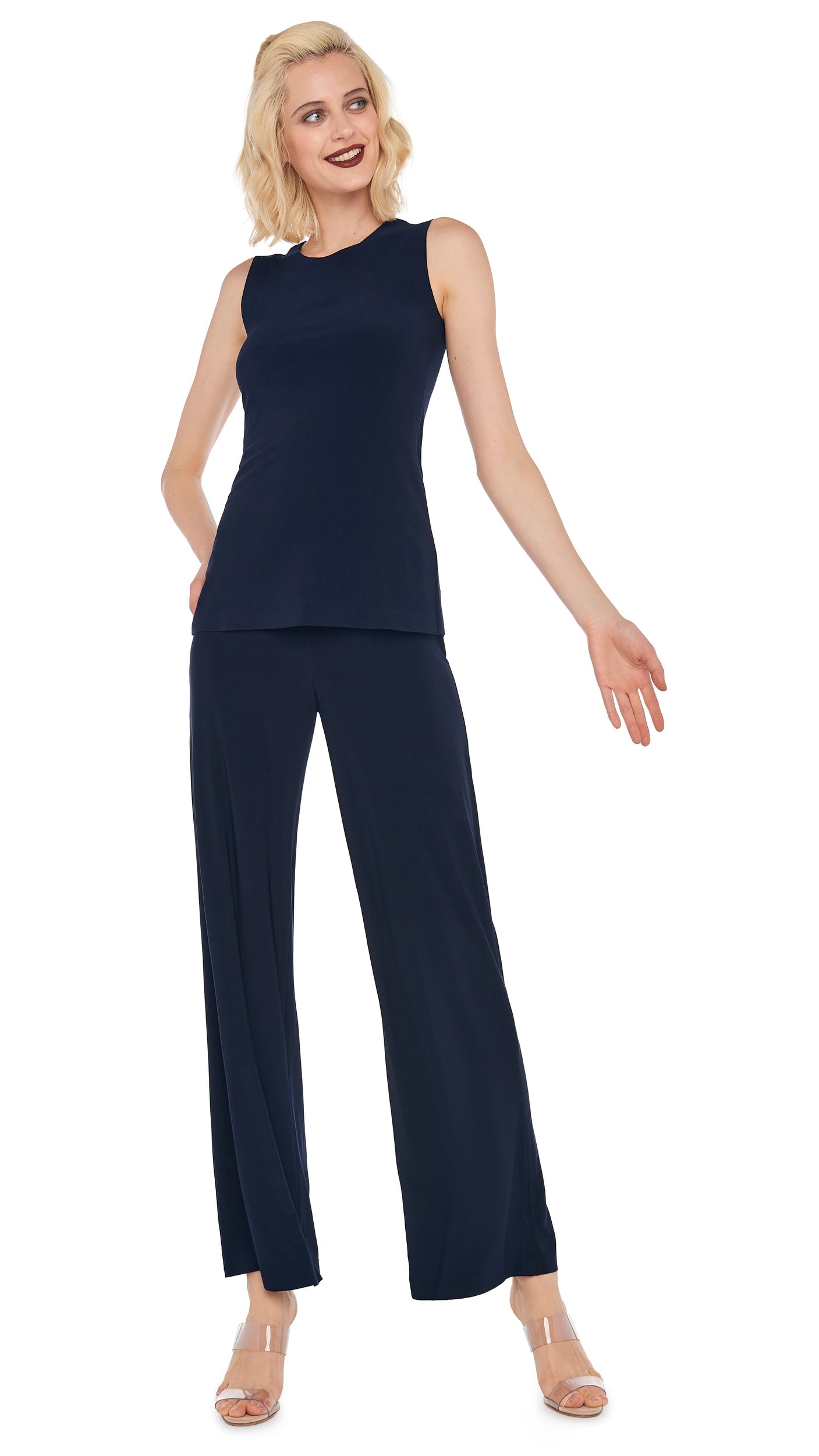 STRAIGHT LEG PANT Midnight | Norma Kamali Women