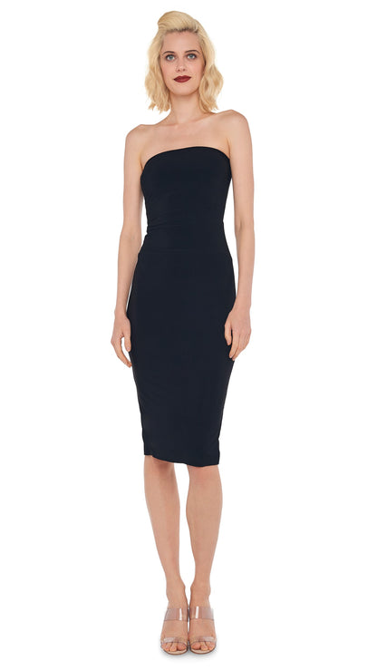STRAPLESS DRESS TO KNEE Black | Norma Kamali Women