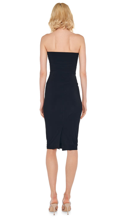 STRAPLESS DRESS TO KNEE Black | Norma Kamali Women