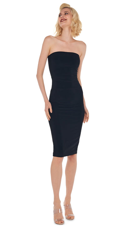 STRAPLESS DRESS TO KNEE Black | Norma Kamali Women