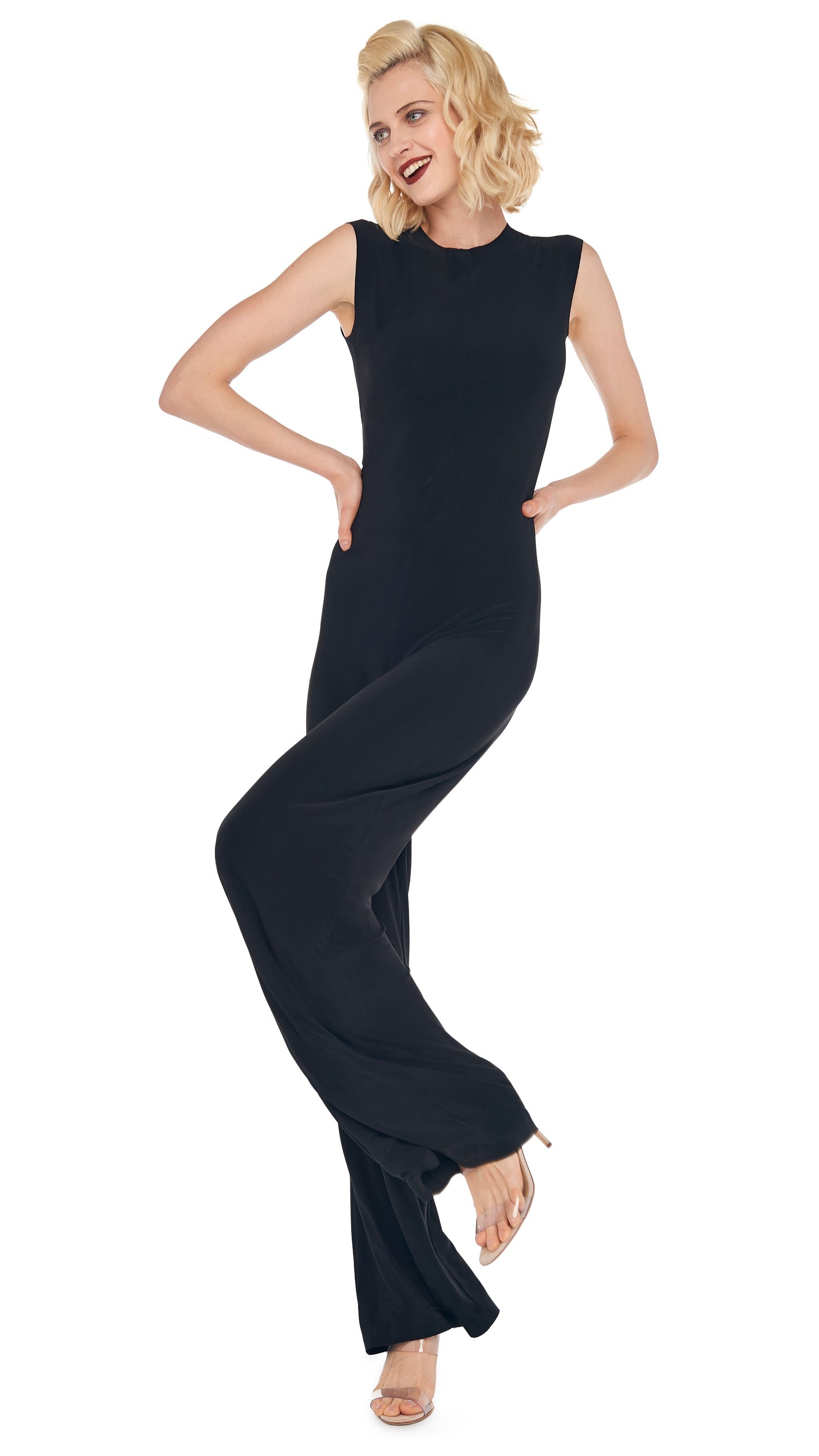 SLEEVELESS JUMPSUIT Black | Norma Kamali Women
