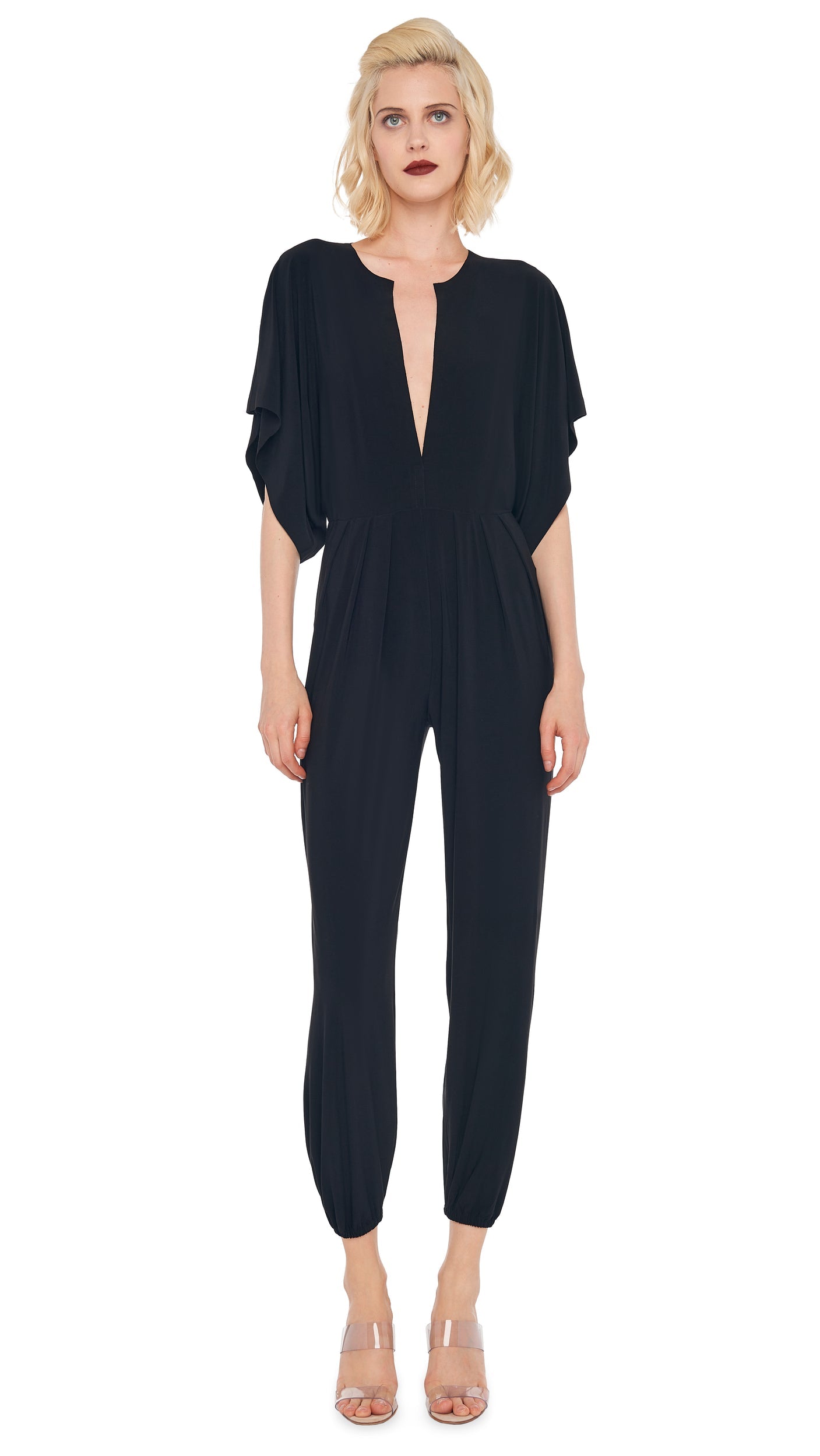 RECTANGLE JOG JUMPSUIT Black | Norma Kamali Women