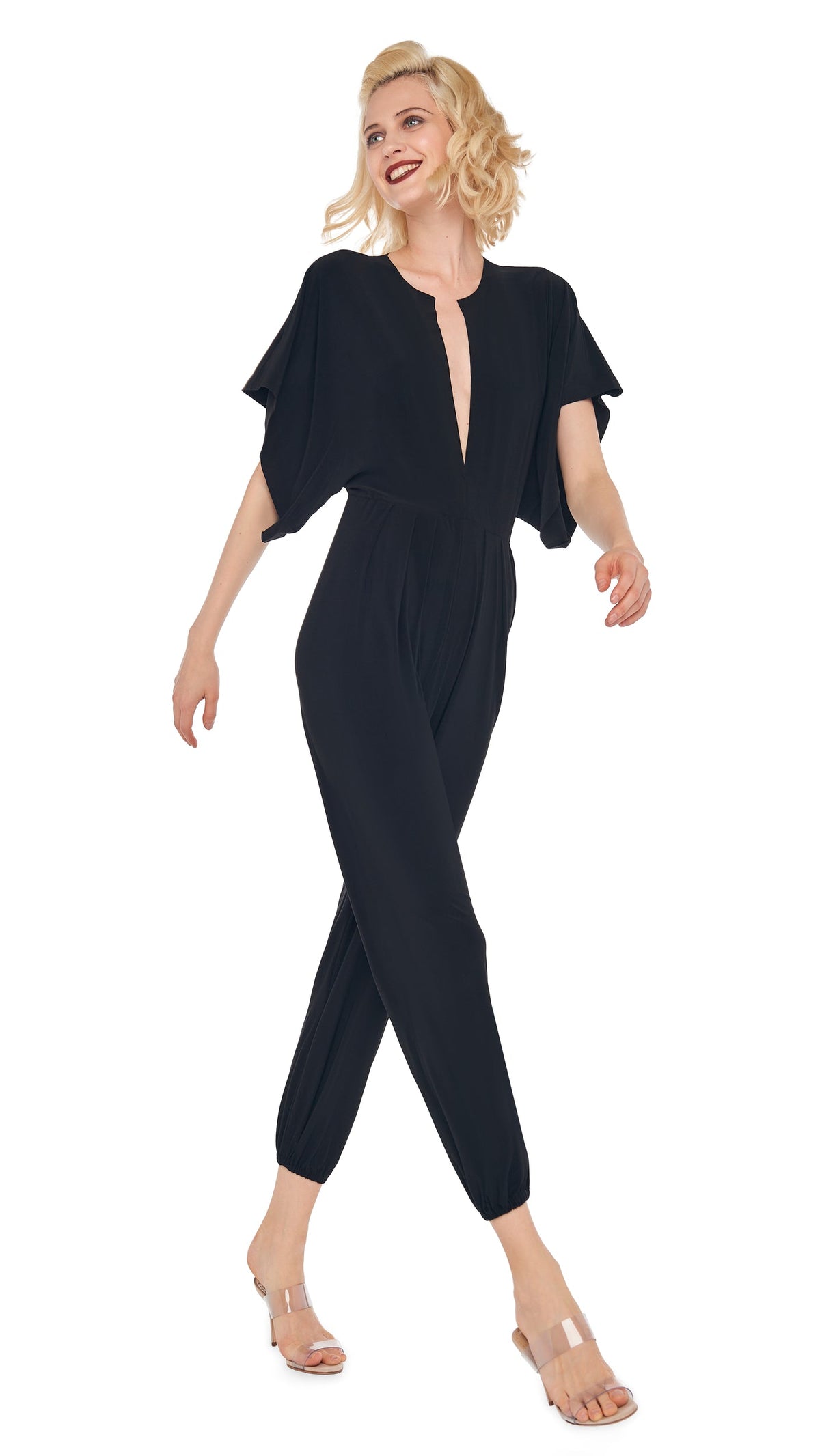 RECTANGLE JOG JUMPSUIT Black | Norma Kamali Women