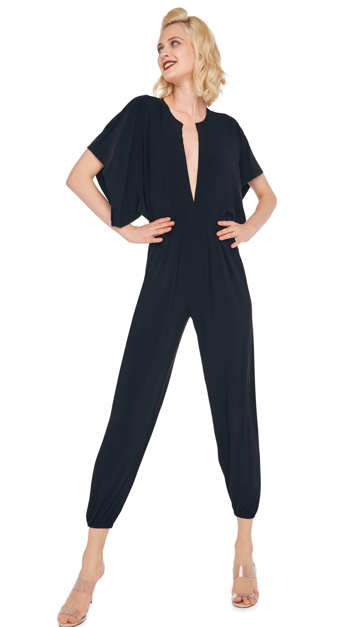 RECTANGLE JOG JUMPSUIT Black | Norma Kamali Women