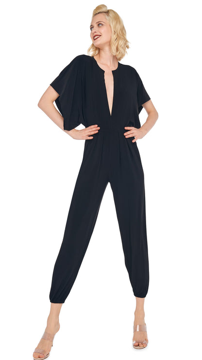 RECTANGLE JOG JUMPSUIT Black | Norma Kamali Women