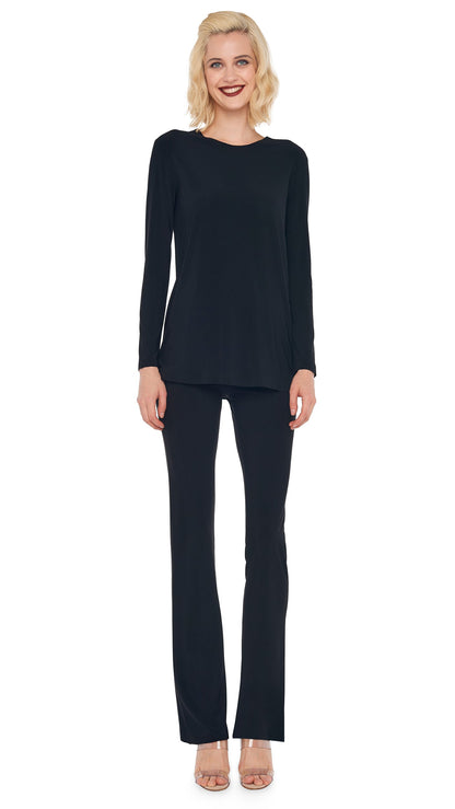 LONG SLEEVE CREW TOP Black | Norma Kamali Women
