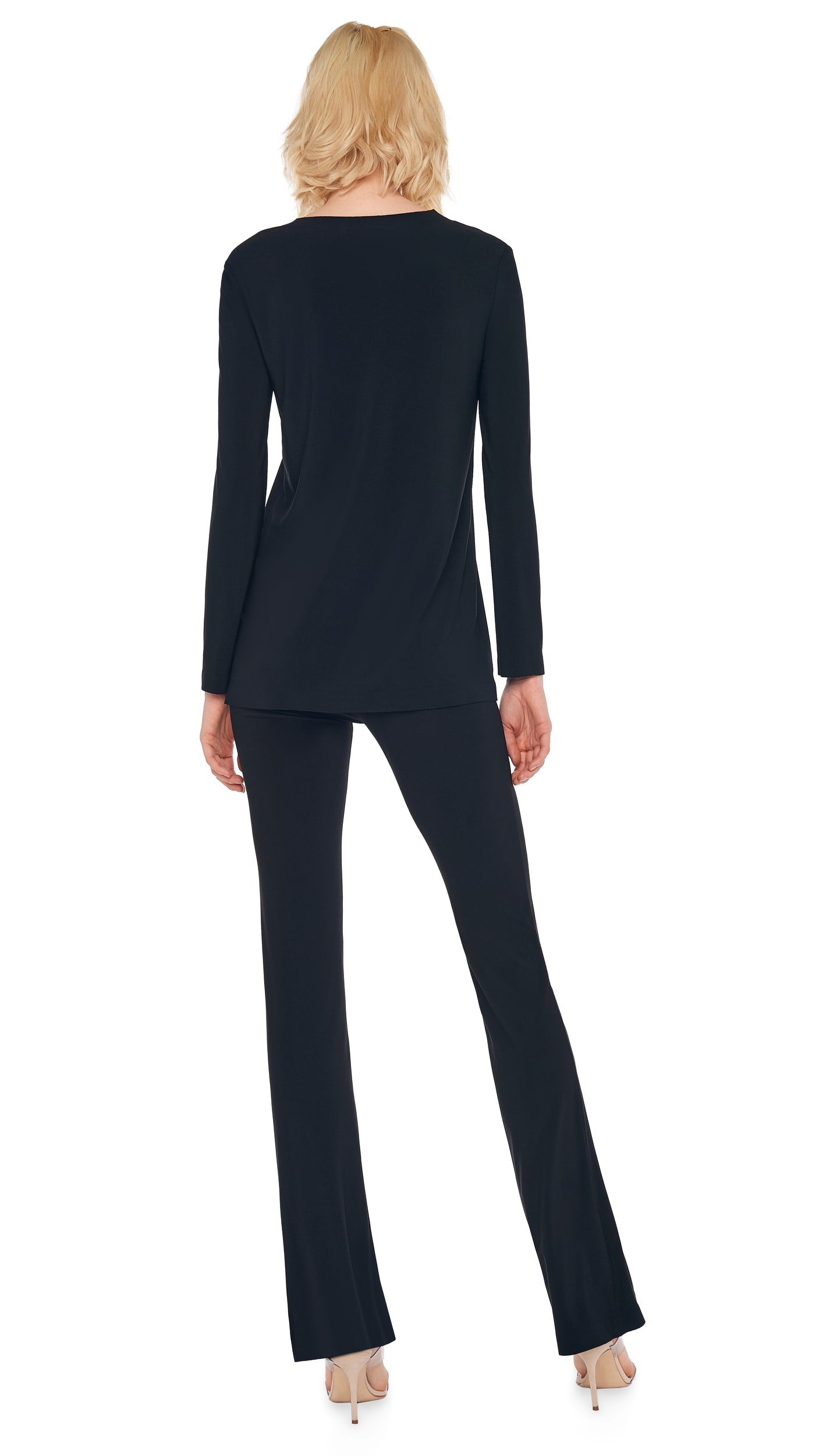 LONG SLEEVE CREW TOP Black | Norma Kamali Women