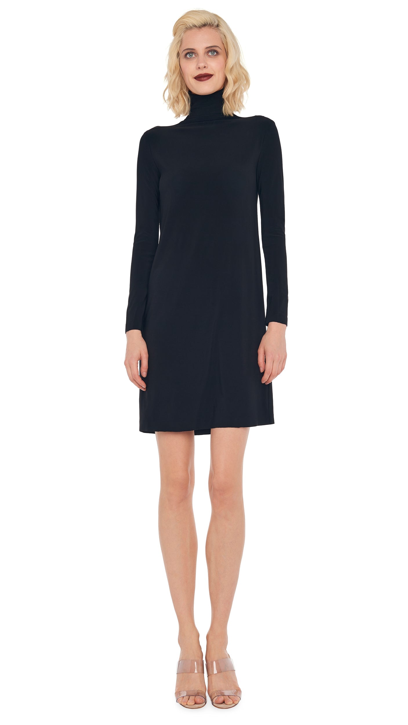 TURTLENECK DRESS TO KNEE Black | Norma Kamali Women