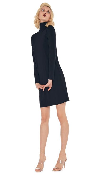 TURTLENECK DRESS TO KNEE Black | Norma Kamali Women