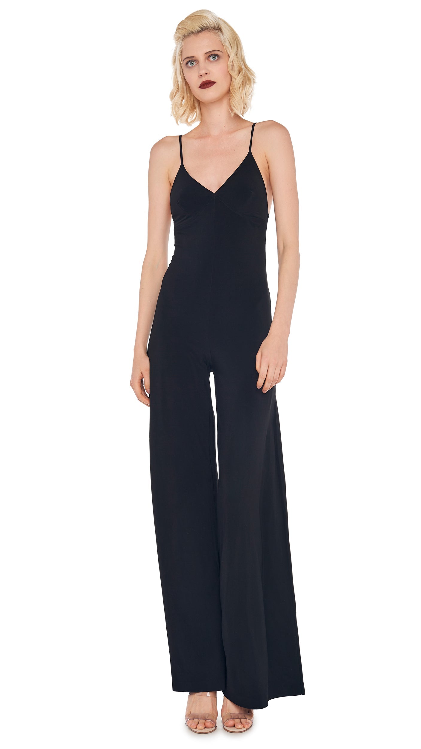 SLIP JUMPSUIT Black | Norma Kamali Women