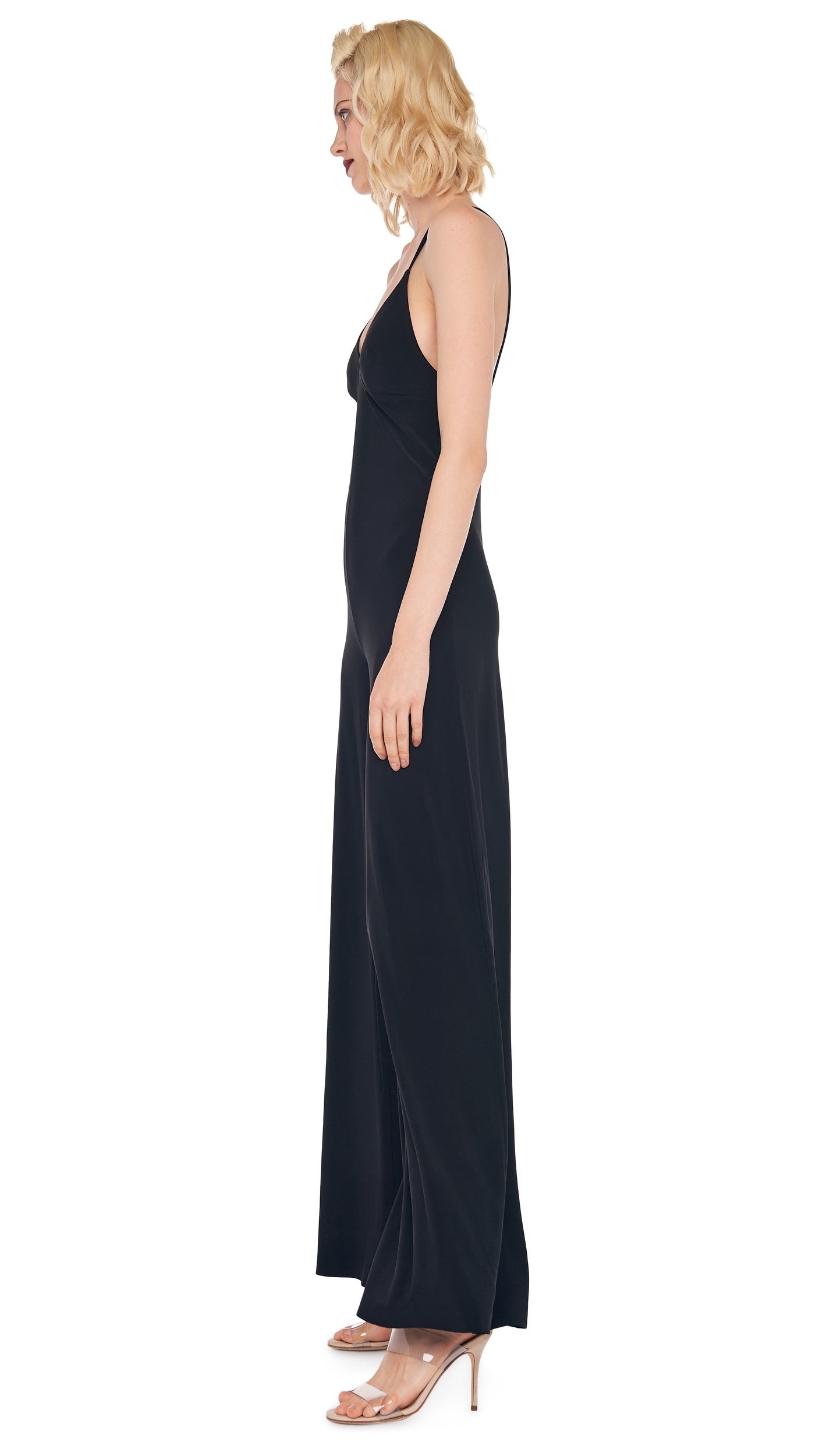 SLIP JUMPSUIT Black | Norma Kamali Women