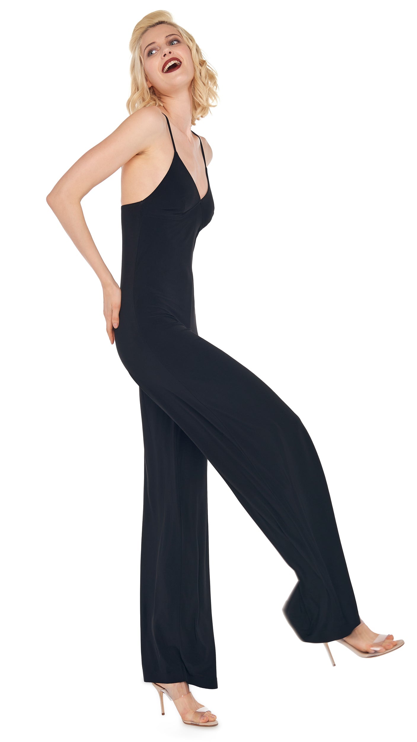SLIP JUMPSUIT Black | Norma Kamali Women