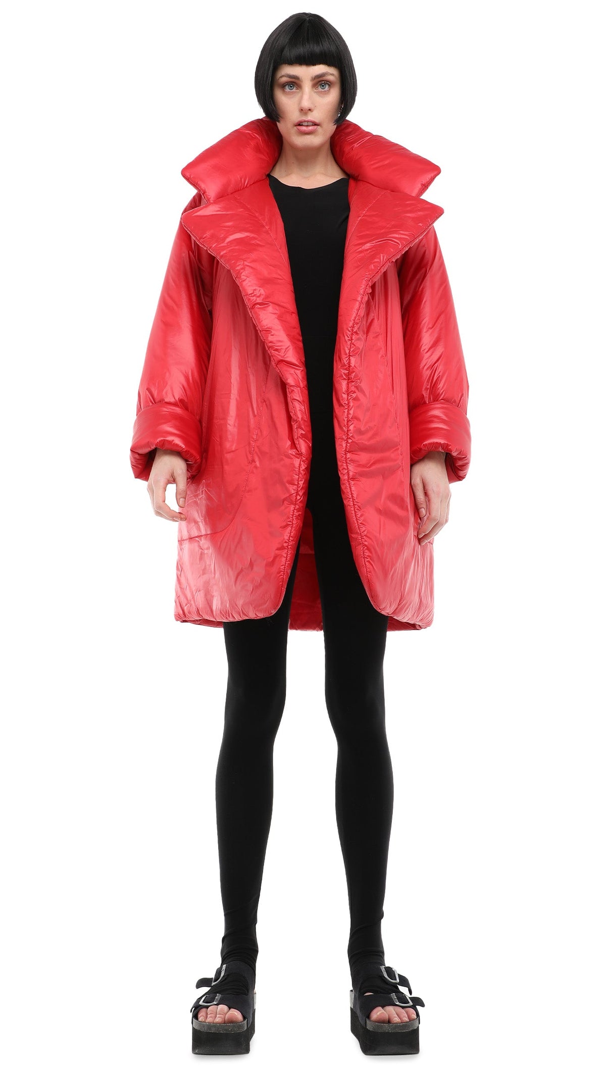 SLEEPING BAG COAT TO KNEE Red | Norma Kamali Women