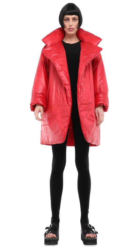 SLEEPING BAG COAT TO KNEE Red | Norma Kamali Women