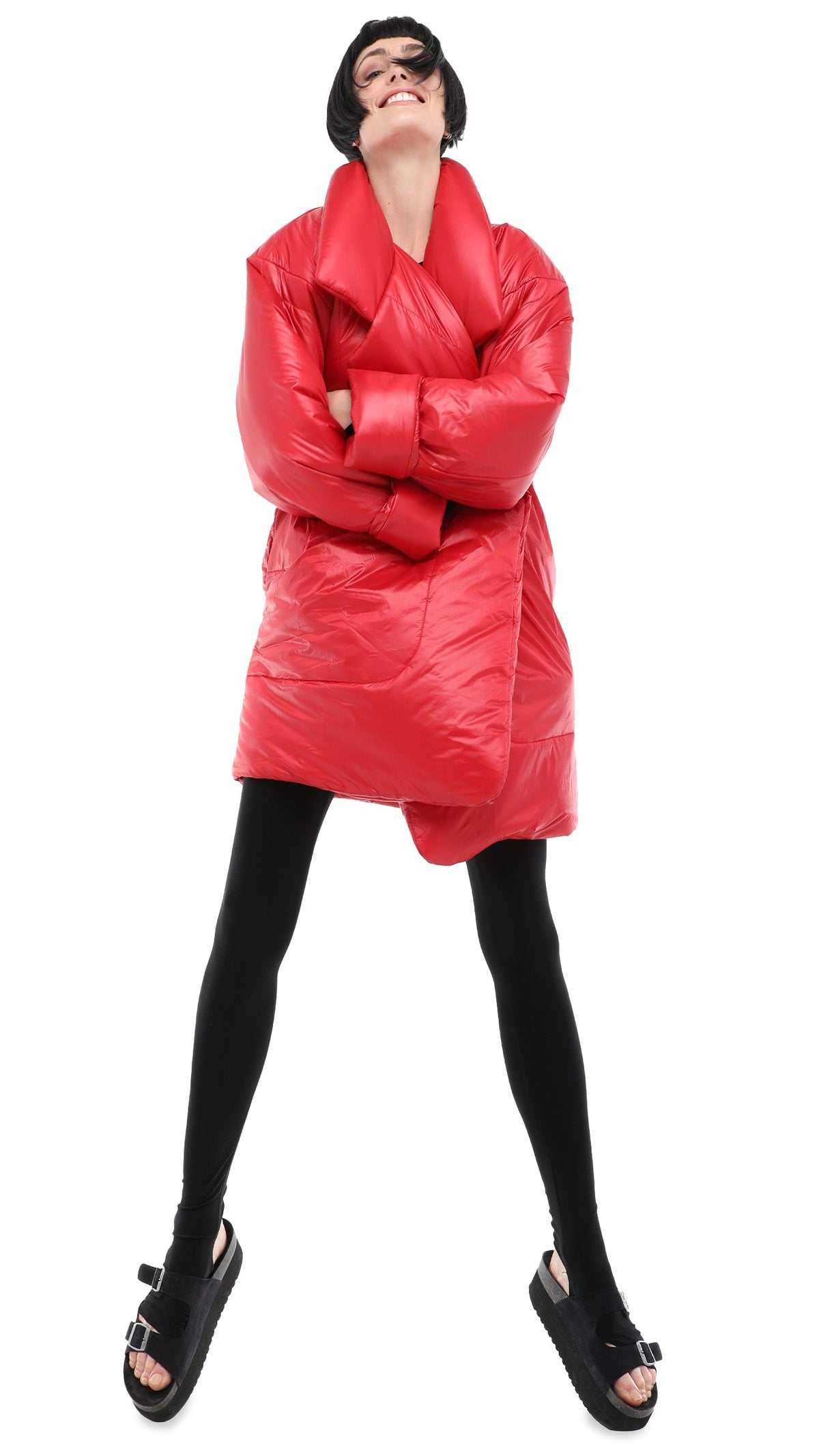 SLEEPING BAG COAT TO KNEE Red | Norma Kamali Women