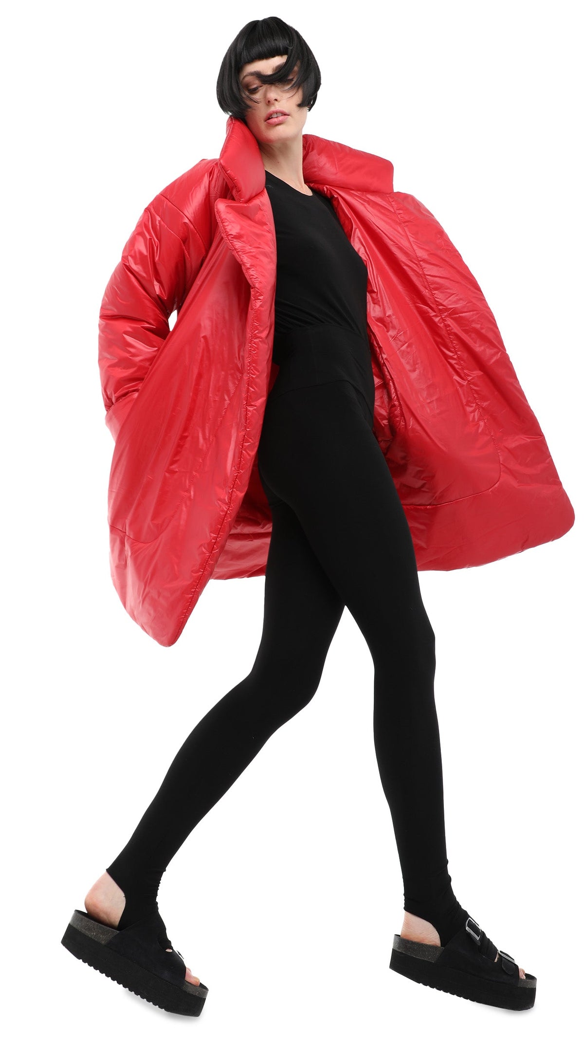 SLEEPING BAG COAT TO KNEE Red | Norma Kamali Women