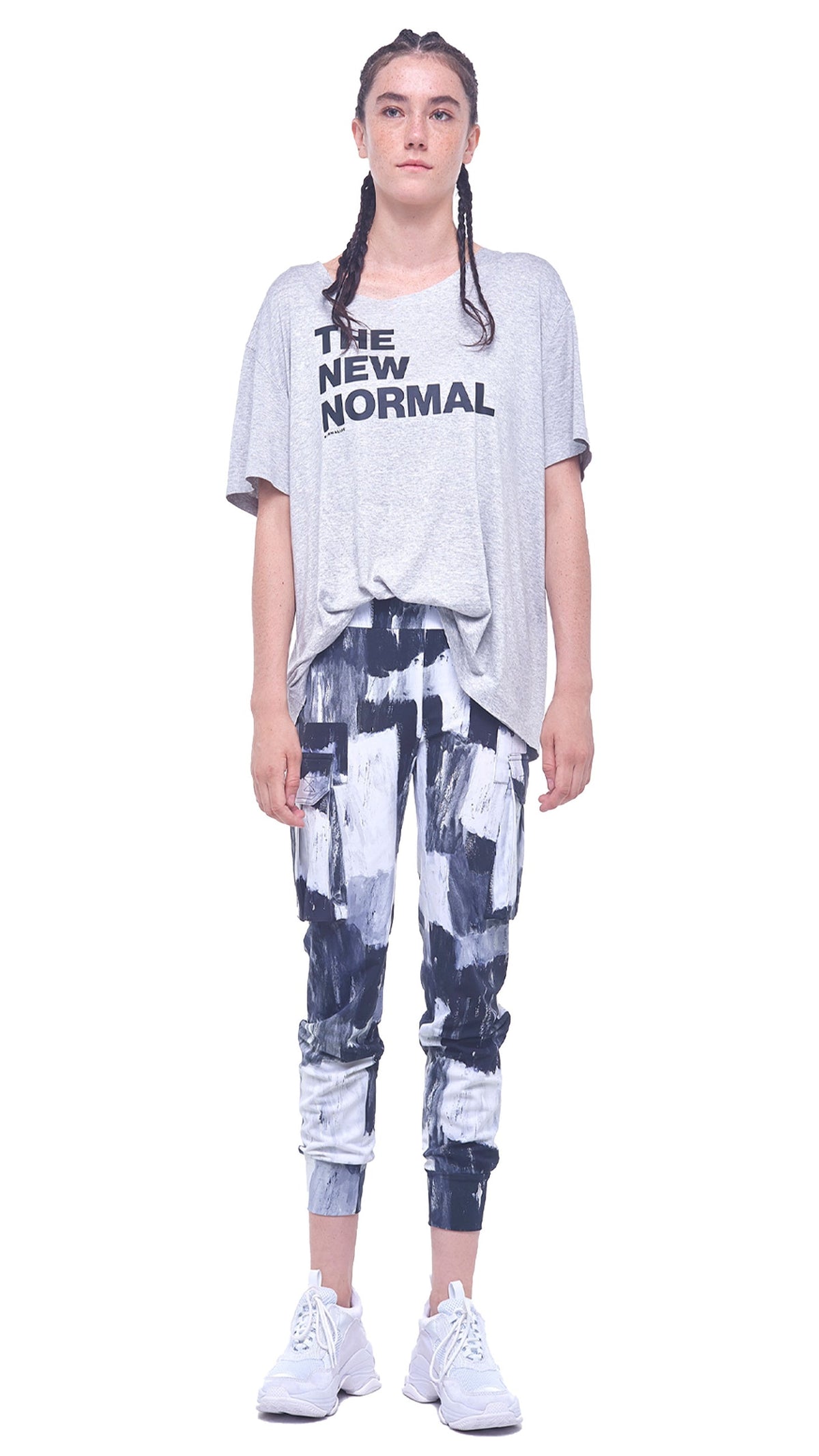 THE NEW NORMAL TEE Light Grey | Norma Kamali Women