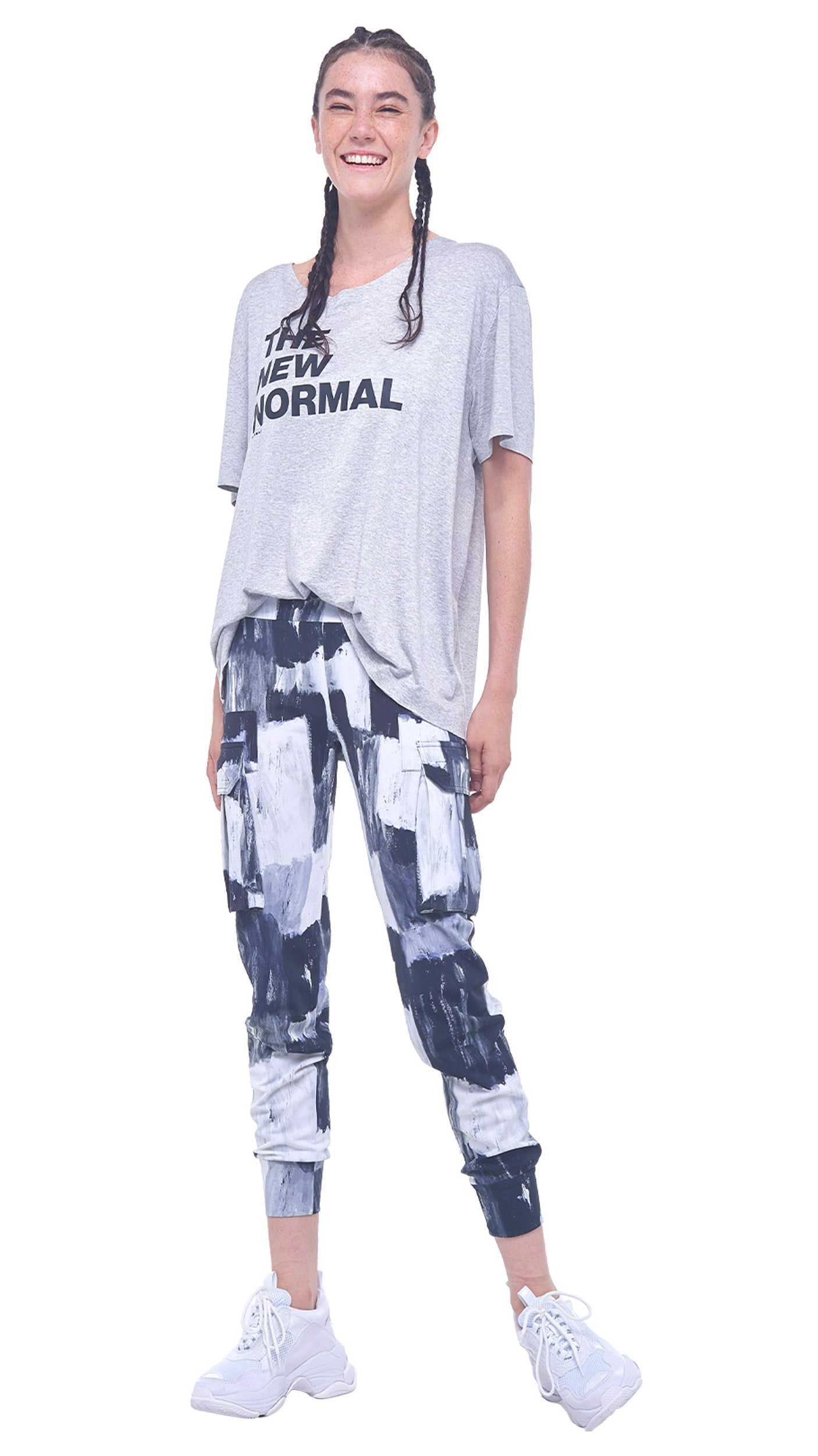 THE NEW NORMAL TEE Light Grey | Norma Kamali Women