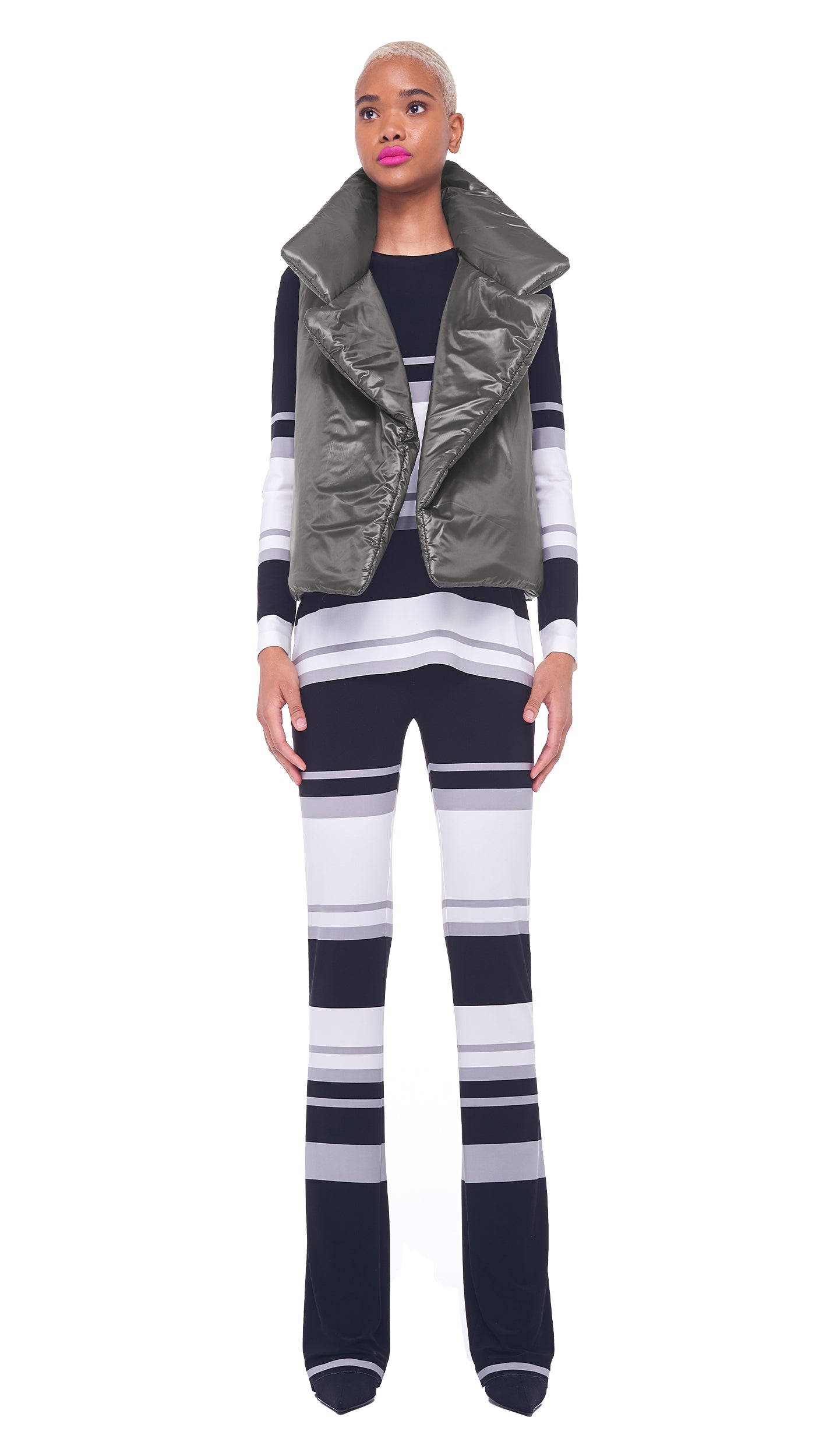 SLEEPING BAG VEST GREY | Norma Kamali Women