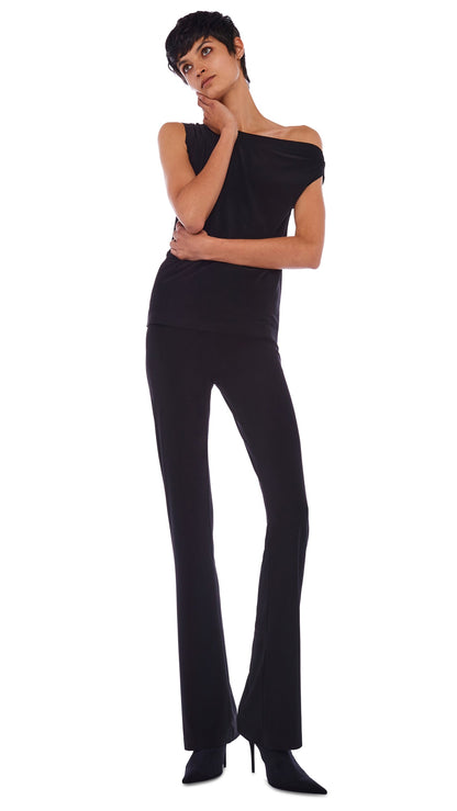 DROP SHOULDER TOP Black | Norma Kamali Women