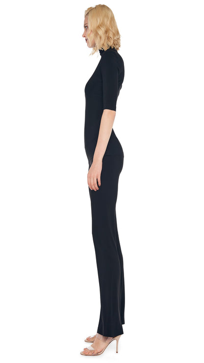 SHORT SLEEVE TURTLE TOP Black | Norma Kamali Women