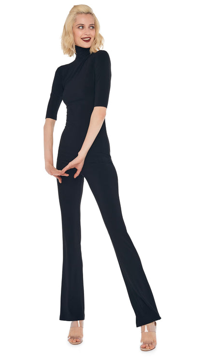 SHORT SLEEVE TURTLE TOP Black | Norma Kamali Women