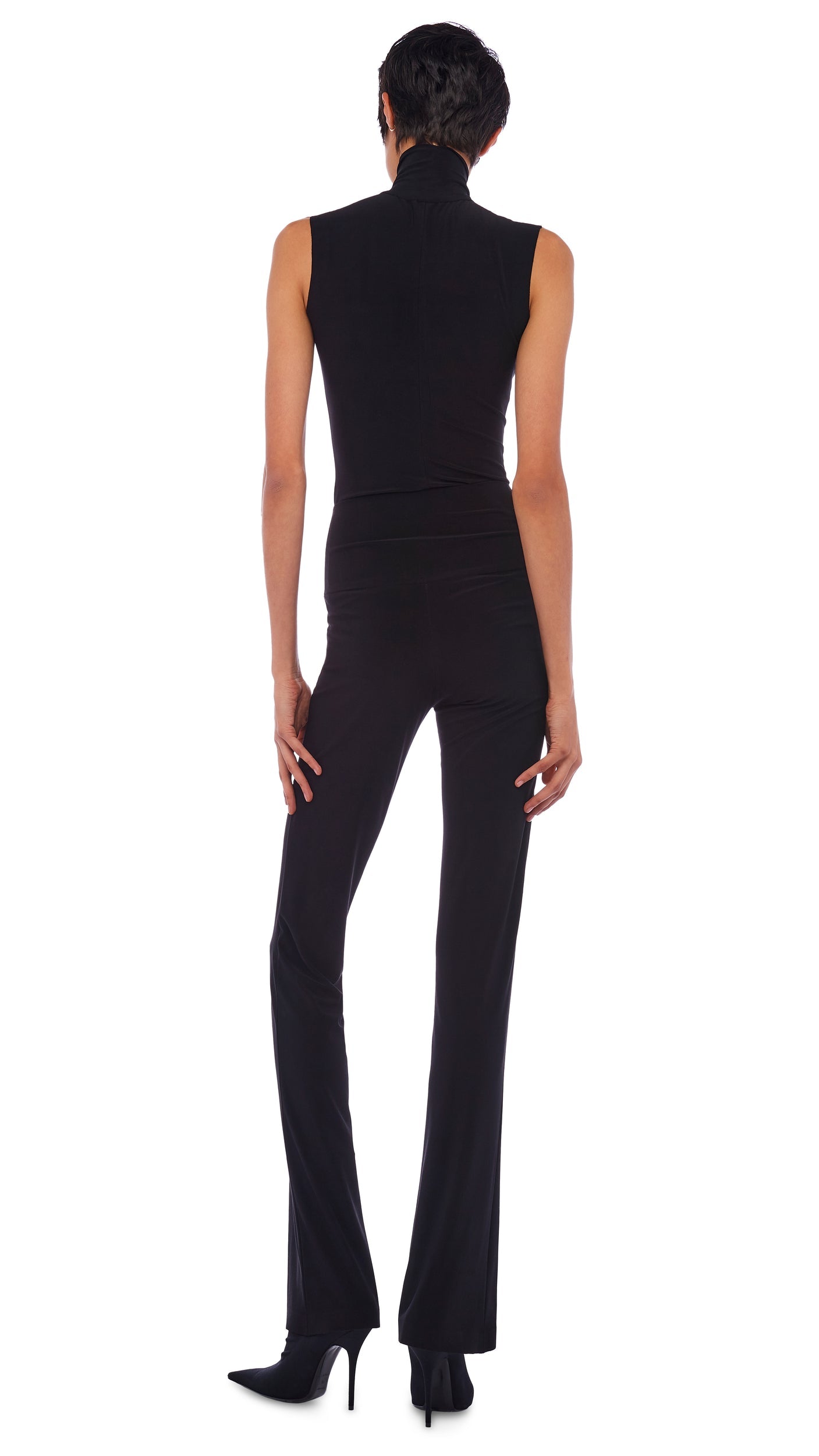 SLEEVELESS TURTLE TOP Black | Norma Kamali Women