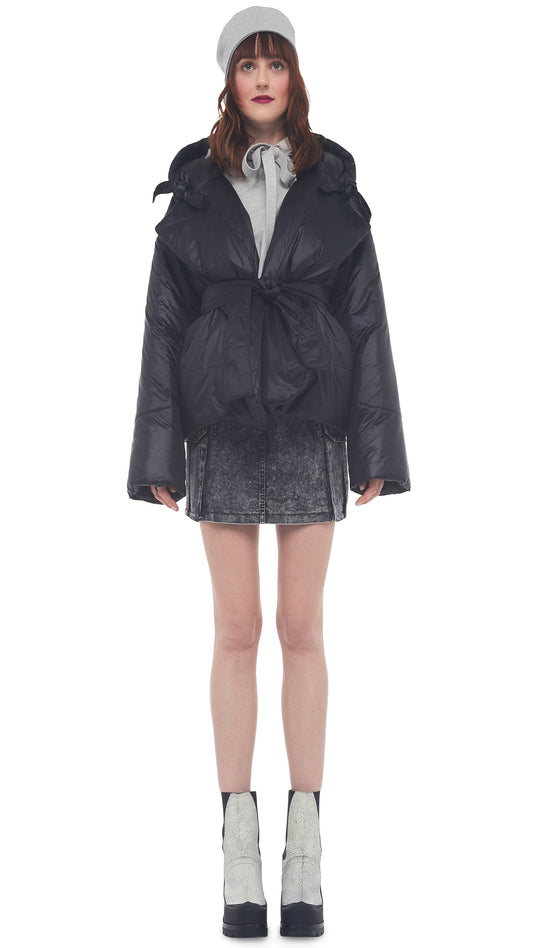 HOODED SLEEPING BAG JACKET Black | Norma Kamali Women