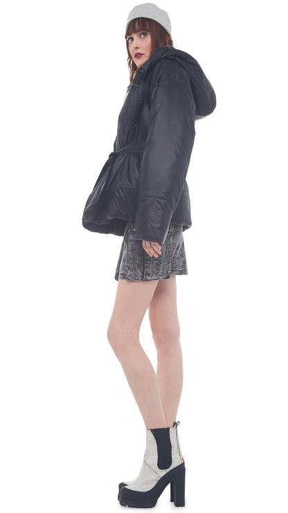 HOODED SLEEPING BAG JACKET Black | Norma Kamali Women