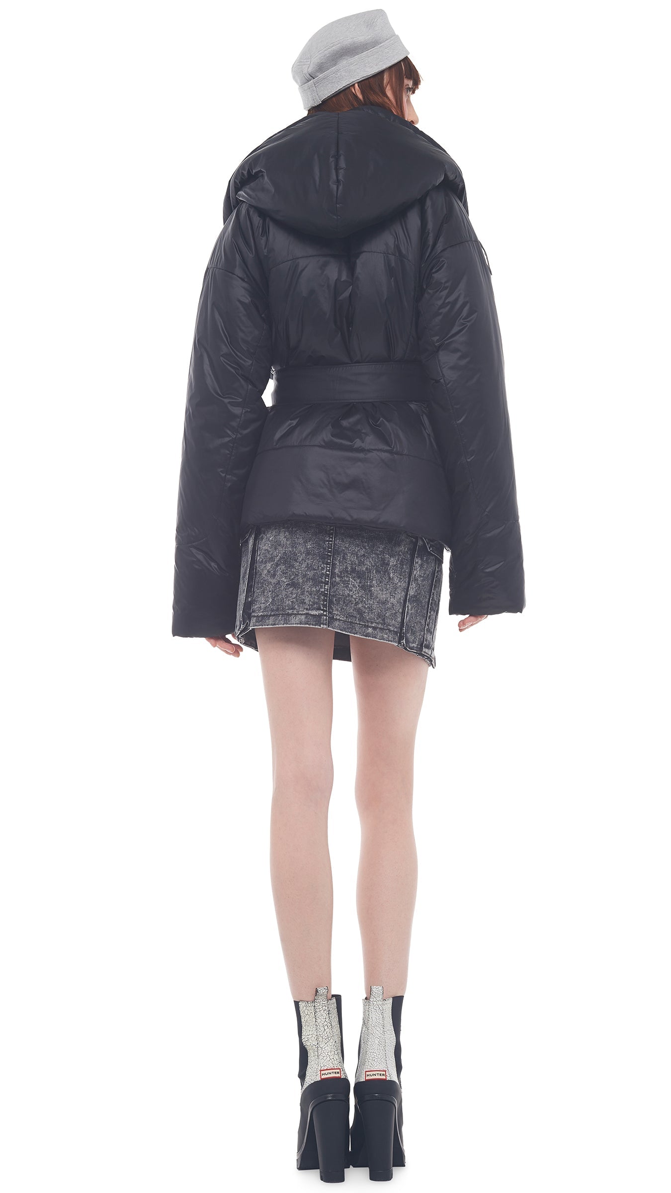 HOODED SLEEPING BAG JACKET Black | Norma Kamali Women