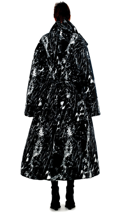 CLASSIC SLEEPING BAG COAT Black Marble | Norma Kamali Women