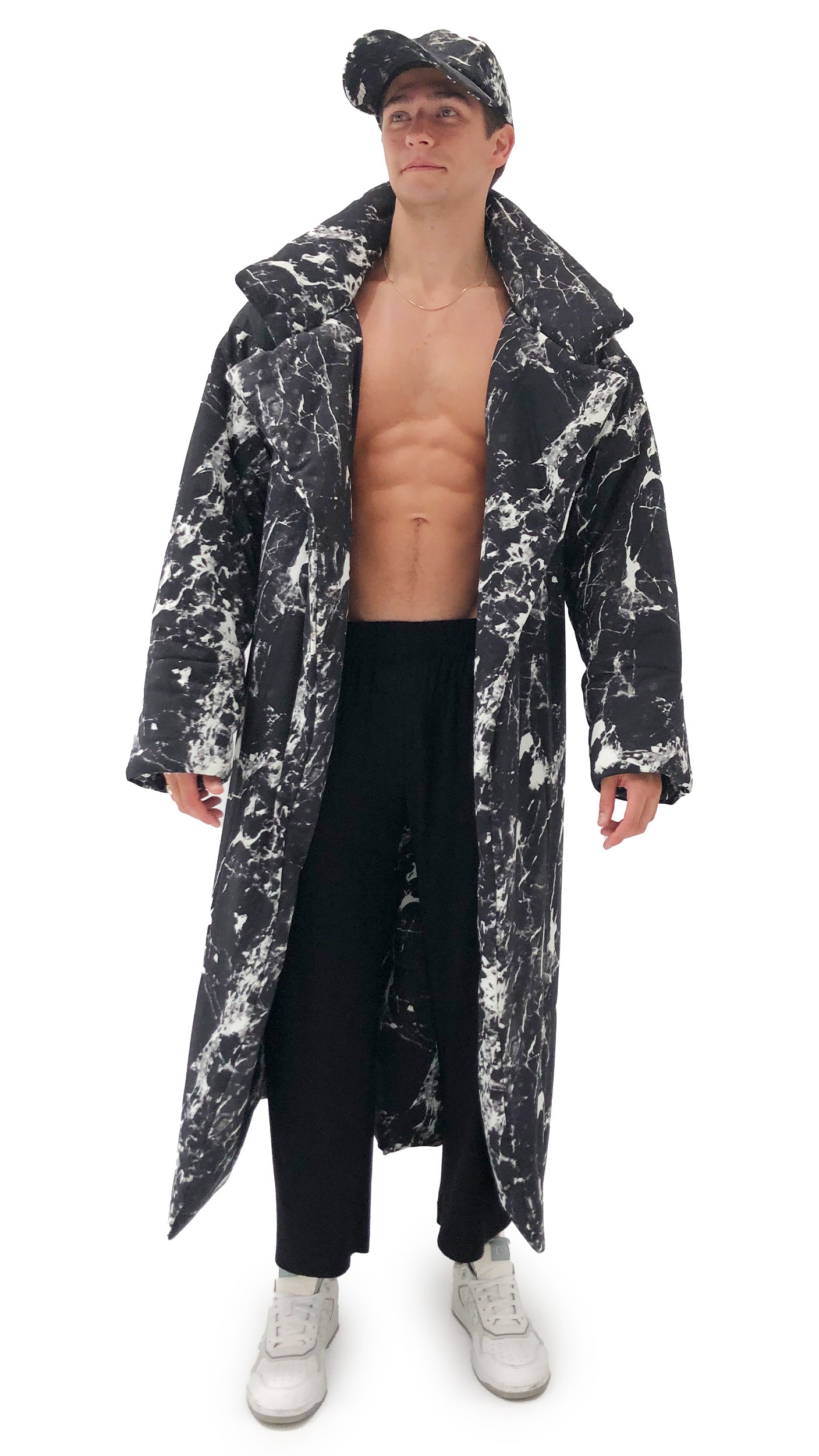 CLASSIC SLEEPING BAG COAT Black Marble | Norma Kamali Women