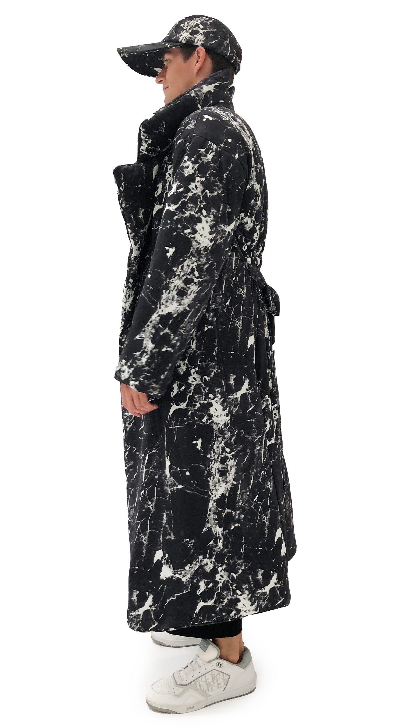 CLASSIC SLEEPING BAG COAT Black Marble | Norma Kamali Women