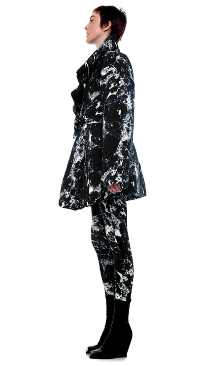SLEEPING BAG CAR COAT Black Marble | Norma Kamali Women