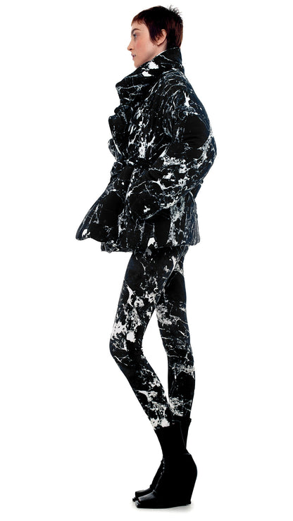 SLEEPING BAG JACKET Black Marble | Norma Kamali Women