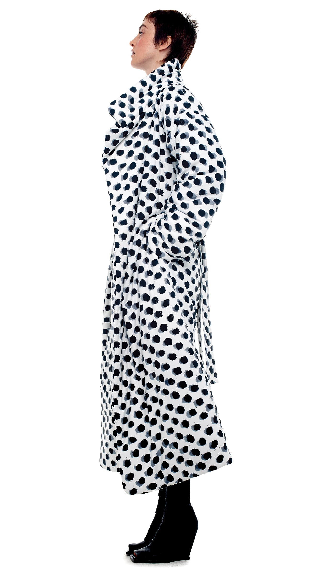 CLASSIC SLEEPING BAG COAT Paint Dots | Norma Kamali Women